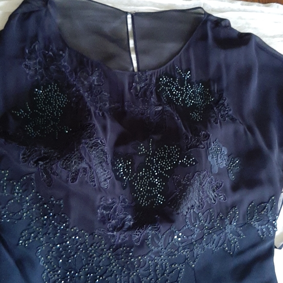 MUSANI Trumpet Navy Blue Gown Size 42 - Picture 4 of 5